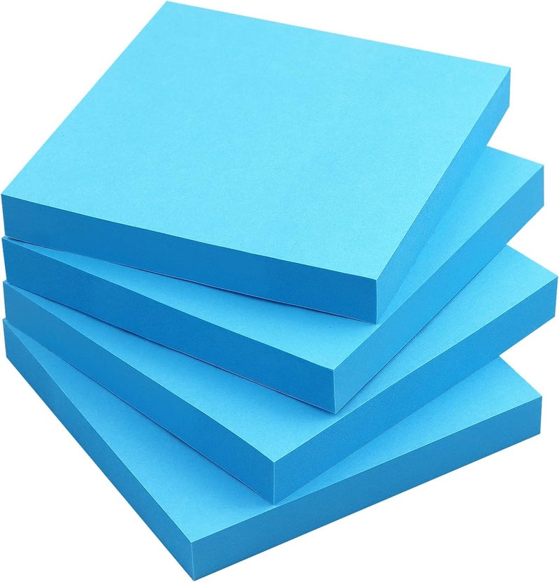 Eastern Wolf Sticky Notes 3x3 Self-Stick Notes Bright Colors Sticky Notes 4 Pads 100 Sheets/Pad (Blue) - Image 1
